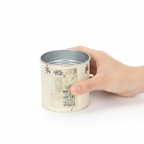 Prodotto Vaso in latta color crema, stile shabby chic, Ø11cm H10.5cm