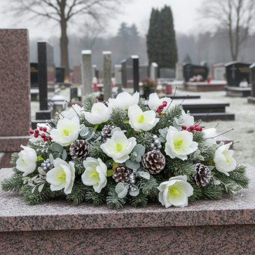 Prodotto Rosa di Natale su filo, bianca, 50 pezzi