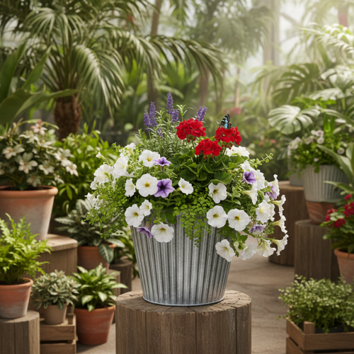 Prodotto Vaso per piante, vaso decorativo con manici, vaso in metallo per piantare Ø25,5 cm