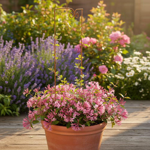 Prodotto Traliccio, supporto per arrampicata, elemento decorativo curvo per aiuole e vasi, 75 cm