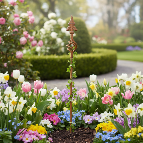 Prodotto Traliccio da giardino con paletto decorativo, 115 cm.