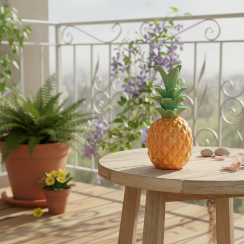 Prodotto Ananas decorativo in ceramica, decorazione colorata in ceramica, assortita, 17 cm, 3 pezzi