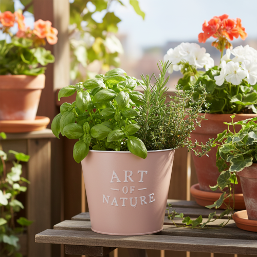 Prodotto Vaso da fiori in zinco Art of Nature, rosa antica, Ø17,5cm H15cm