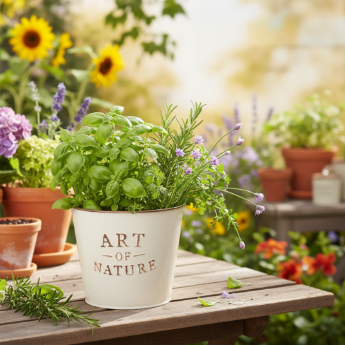 Prodotto Vaso da fiori in zinco Art of Nature color crema Ø17,5 cm H15 cm
