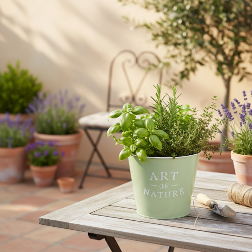 Prodotto Vaso da fiori in zinco Art of Nature verde menta Ø17,5cm H15cm