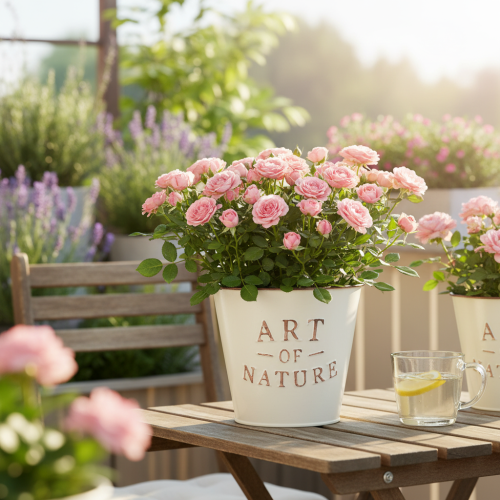 Prodotto Vaso da fiori in zinco, color crema, Ø15cm H13.5cm