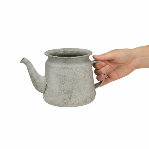 Teiera decorativa in metallo, stile vintage, grigia, 24×14×14 cm, stile shabby chic retrò | Floristik24.it