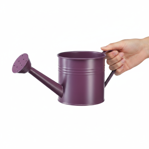 Annaffiatoio decorativo, fioriera in metallo viola, Ø13,5 cm H12,5 cm | Floristik24.it
