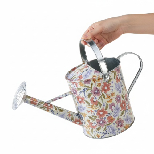 Annaffiatoio decorativo in metallo, fioriera vintage per fiori, Ø18cm | Floristik24.it