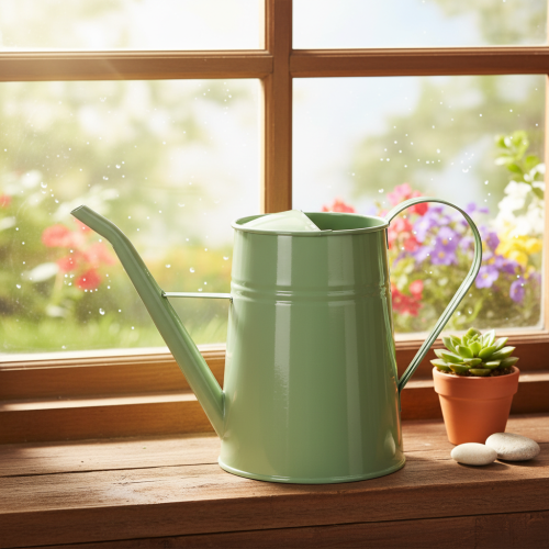 Annaffiatoio vintage in metallo per interni, verde menta, 1,7 l, vaso decorativo, design retrò, H23 cm | Floristik24.it