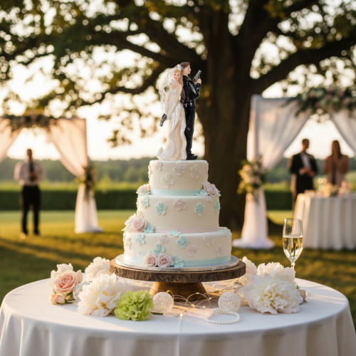 Decorazione per torta nuziale, sposi, 15,5 cm | Floristik24.it
