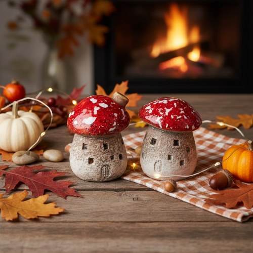 Decorazione per la casa a forma di fungo: Amanita muscaria in miniatura, 6 cm, 2 pezzi | Floristik24.it