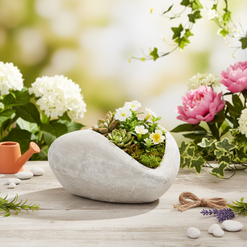 Vaso a forma di cuore, in pietra fusa, vaso decorativo, 17 cm | Floristik24.it