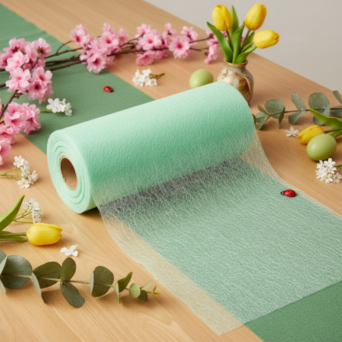 Rotolo di tessuto non tessuto verde, 25 m, decorazione da tavola, venduto al metro | Floristik24.it
