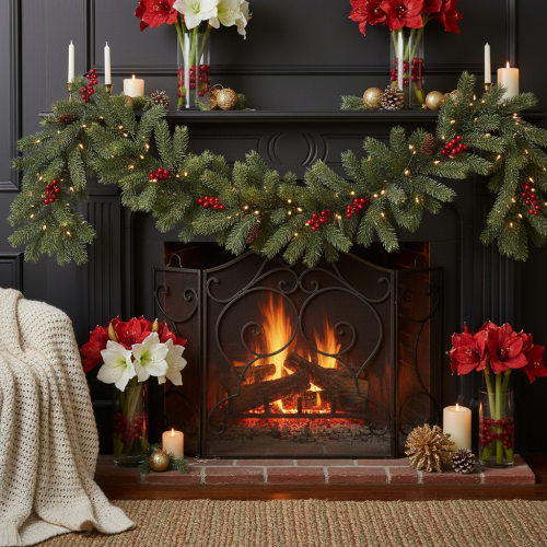 Ghirlanda artificiale decorativa di rami di pino per composizioni invernali, 190 cm | Floristik24.it