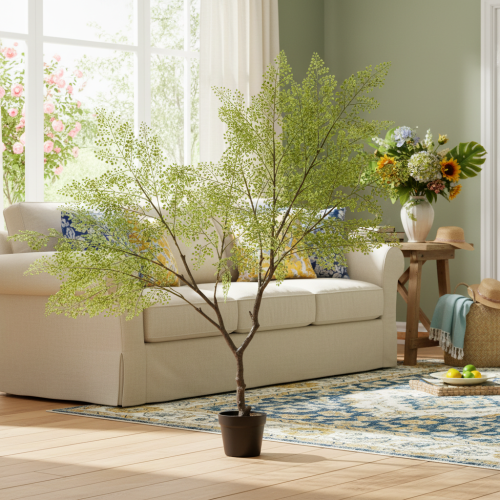 Albero artificiale con foglie delicate, 120 cm | Floristik24.it