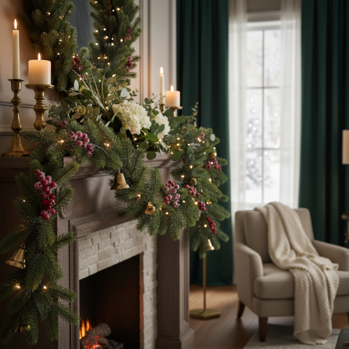 Ghirlanda artificiale di abete verde per decorazioni festive, 200 cm | Floristik24.it