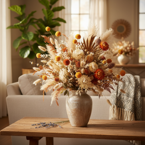 Bouquet di fiori secchi Craspedia, 55 cm, 20 pezzi | Floristik24.it