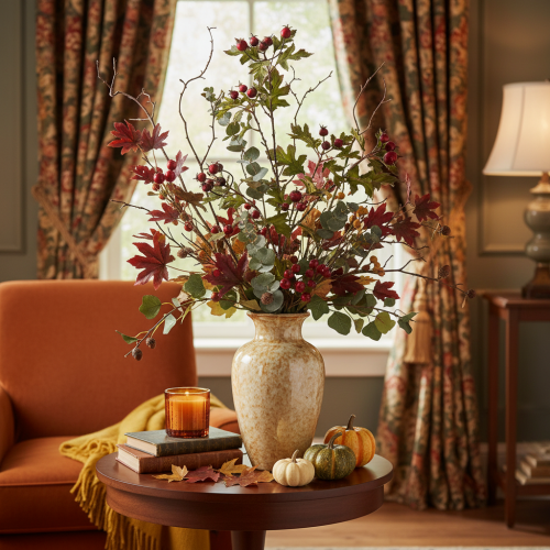 Prodotto Ramo artificiale di biancospino con bacche rosse, decorativo, 110 cm