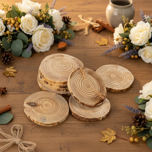 Fette rotonde di legno naturale per decorazione e lavori artigianali, 6 cm, 300 g | Floristik24.it