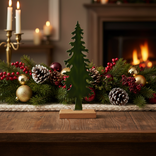 Statuetta decorativa per albero di Natale con base in legno, 36 cm | Floristik24.it