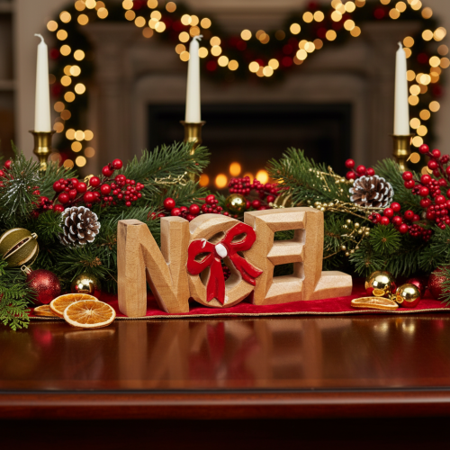 Scritta "Noel" con fiocco, decorazione natalizia, 18 cm | Floristik24.it