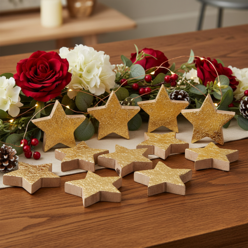 Stelle decorative lucide per la tavola, 5 cm, 9 pezzi | Floristik24.it