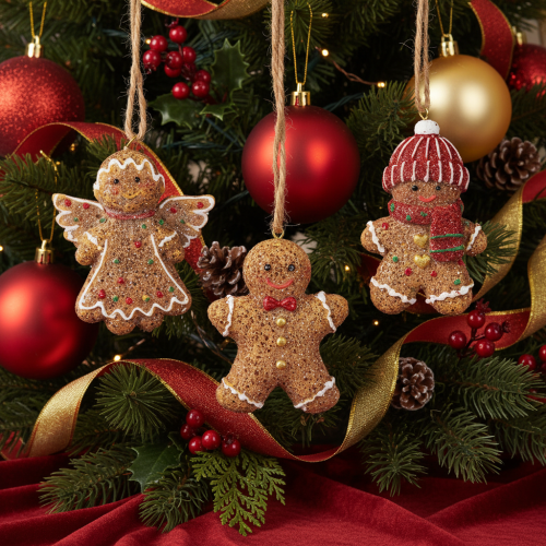 Decorazioni pendenti, statuine artificiali di pan di zenzero, 7 cm, 3 pezzi | Floristik24.it