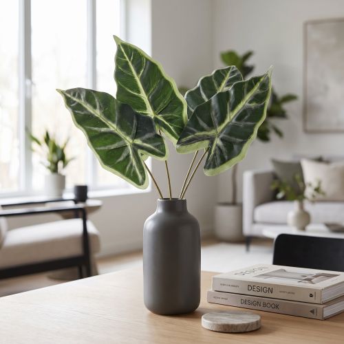 Alocasia Elephant Ear Arrow Leaf Piante Artificiali Verde 55cm | Floristik24.it