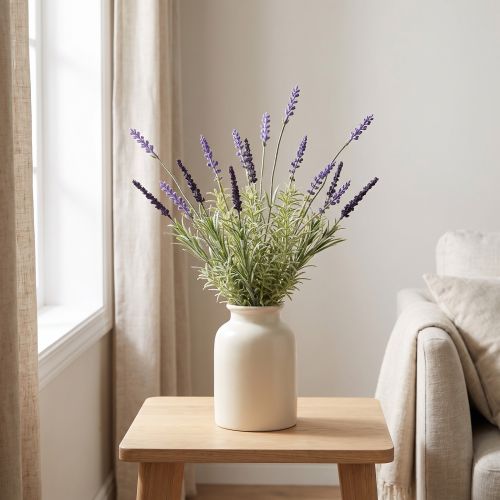 Decorazione artificiale alla lavanda Mazzo di piante artificiali viola 36 cm | Floristik24.it