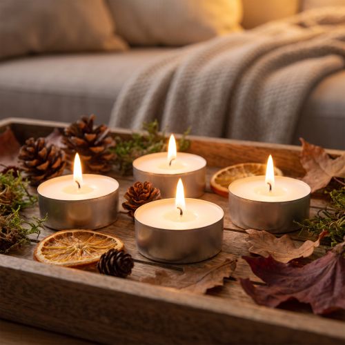 Tealight maxi Ø58mm 16 pz Bianco | Floristik24.it