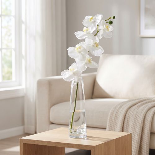 Prodotto Orchidea artificiale fiore artificiale bianco Ø6,5-8 cm 77 cm