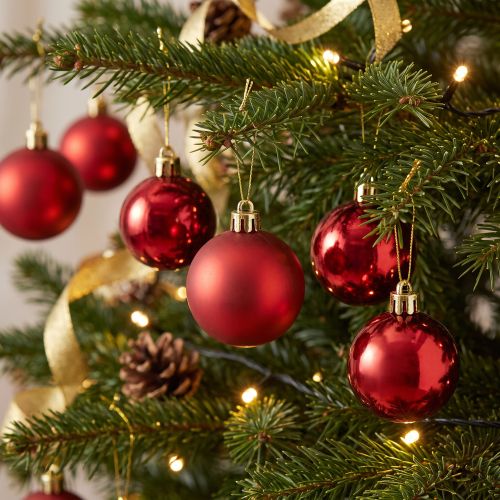 Palline di Natale plastica rossa Ø6cm 12 pz | Floristik24.it