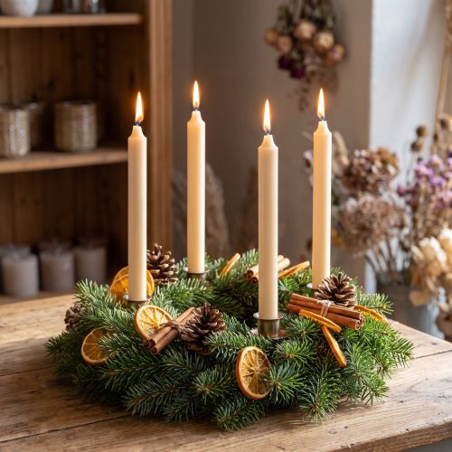 Candele in PURA cera candele stick crema Sahara 250/23mm cera naturale 4 pz | Floristik24.it
