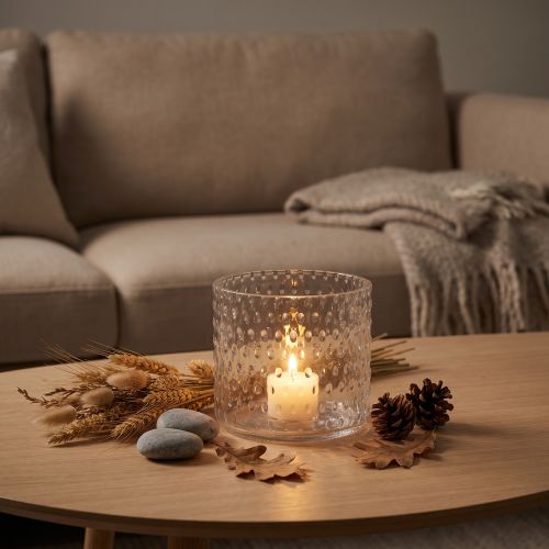 Vetro lanterna, vetro porta tealight, vetro candela Ø11,5cm H9,5cm | Floristik24.it