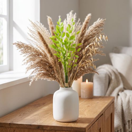 Erba artificiale decorativa verde tremante da 47 cm, fascio di 3 pezzi | Floristik24.it