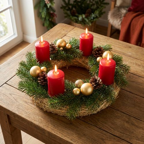 Ghirlanda di paglia 25/4 cm 10 pezzi - ghirlanda naturale per corona dell'Avvento, corona per porta, decorazione da tavola | Floristik24.it
