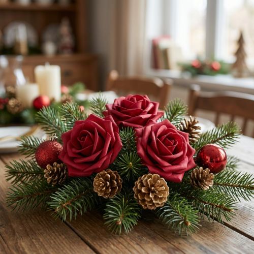 Rosa in schiuma Ø7,5 cm rossa 18 pz | Floristik24.it