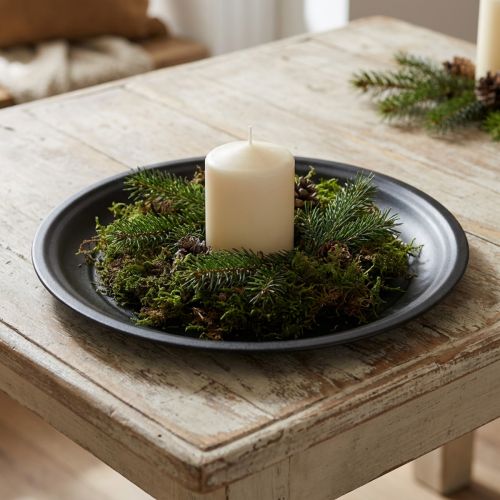 Piatto decorativo in metallo, piatto decorativo antracite Ø26cm 2 pezzi | Floristik24.it