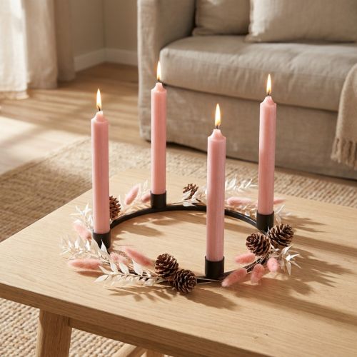 Prodotto Candele coniche candele corte rosa per anello decorativo Ø21/110mm 6 pezzi