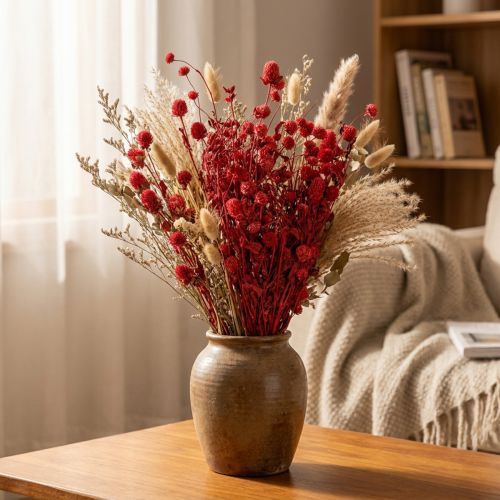 Amaranto globoso (Gomphrena globosa), rosso, secco, 45 cm, 100 g | Floristik24.it