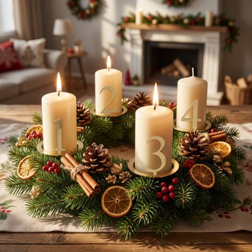 Prodotto Set di 4 candele a cono per corona d'Avvento, 3 cm.