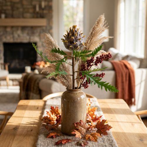 Deco carciofo viola pianta artificiale decorazione autunnale Ø7,5cm H42cm | Floristik24.it