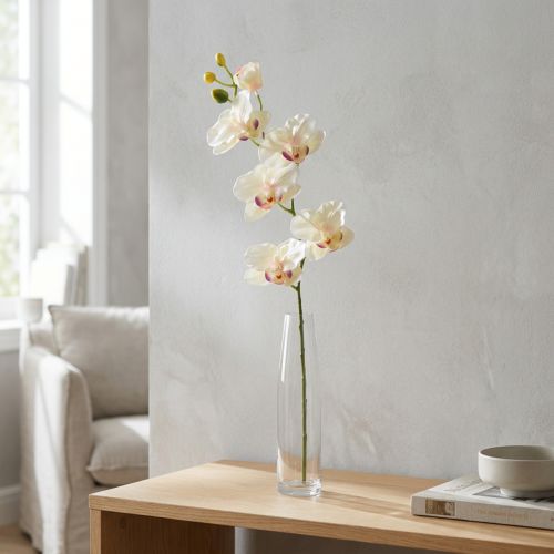 Orchidea Phalaenopsis artificiale 6 fiori rosa crema 70 cm | Floristik24.it