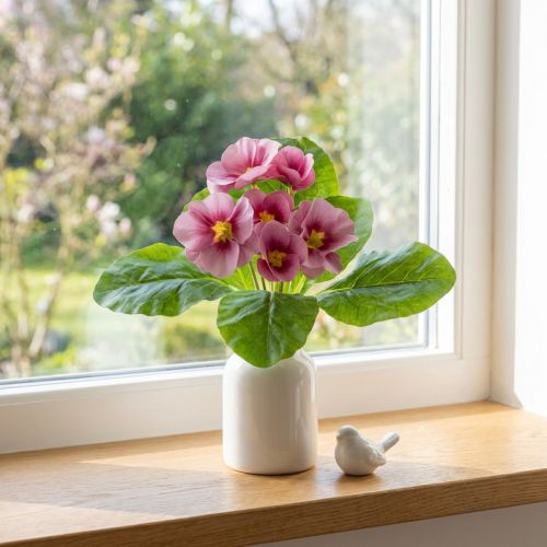 Primule Fiori Artificiali Primule Rosa H25cm | Floristik24.it