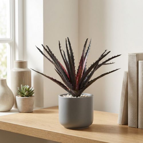 Aloe Vera artificiale viola 26cm | Floristik24.it