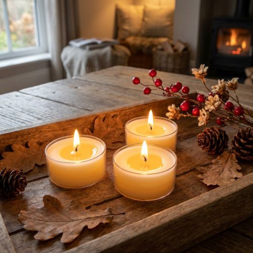 Candele tealight Pure Nature Lights, durata di combustione 10 ore, candele in cera di colza, 8 pezzi | Floristik24.it