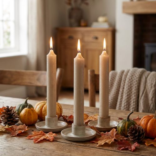 Candele coniche candele corte marrone decorazione autunnale Ø21/110mm 6 pz | Floristik24.it