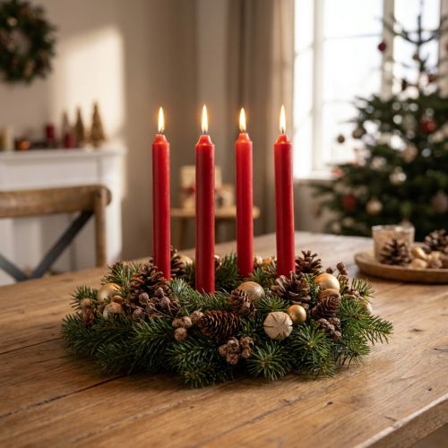 Candele coniche Candele rosse Decorazione candele Natale Ø21/170mm 6 pezzi | Floristik24.it