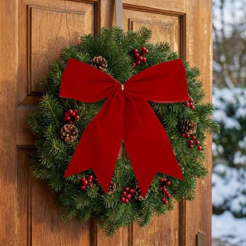 Fiocco rosso regalo di Natale fiocco esterno 21 cm 2 pezzi | Floristik24.it